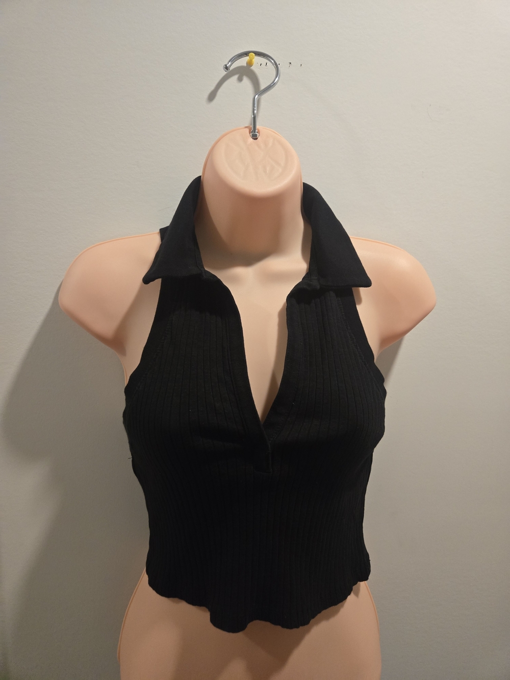 Zara Black Ribbed Collared Tank - Picture 2 of 6